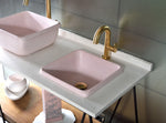 Bathroom Washbasin in Pale Pink, Drop-in Bathroom Sink