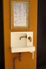 The Barbican Sink in Off White with Brass Faucet
