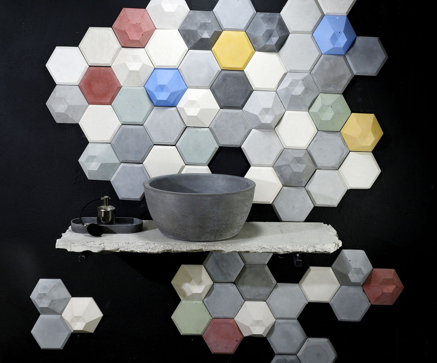 Modern grey bathroom sink / dark grey vessel - robertotiranti.shop