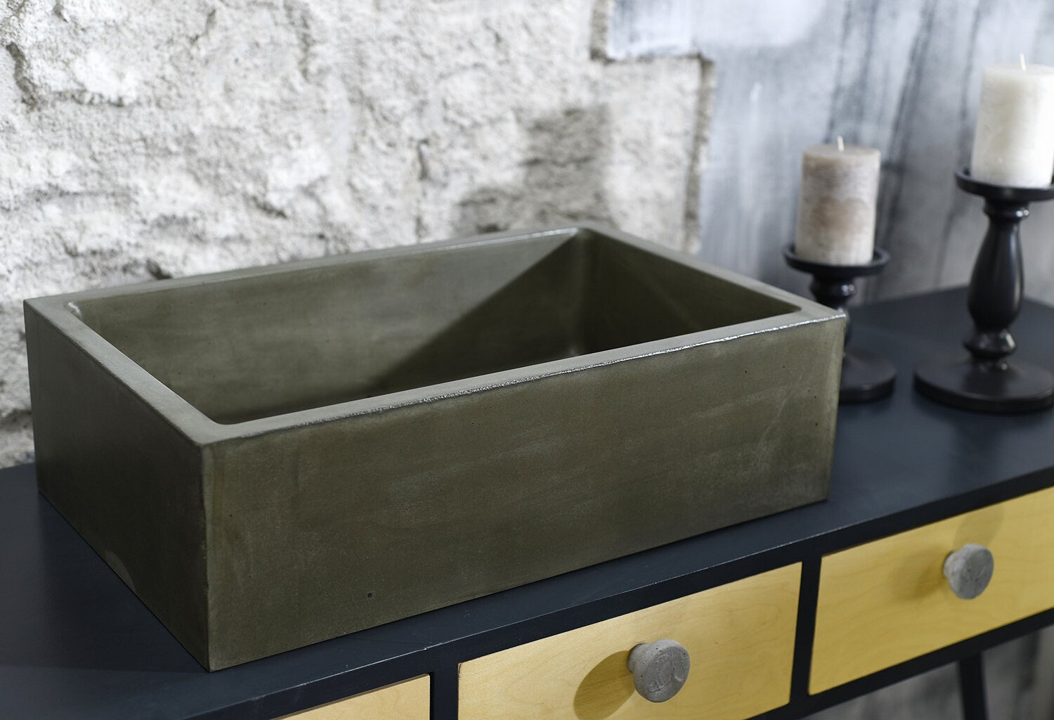 WITI : Dark Green Bathroom Vessel Sink / Colored Top Washbasin - robertotiranti.shop