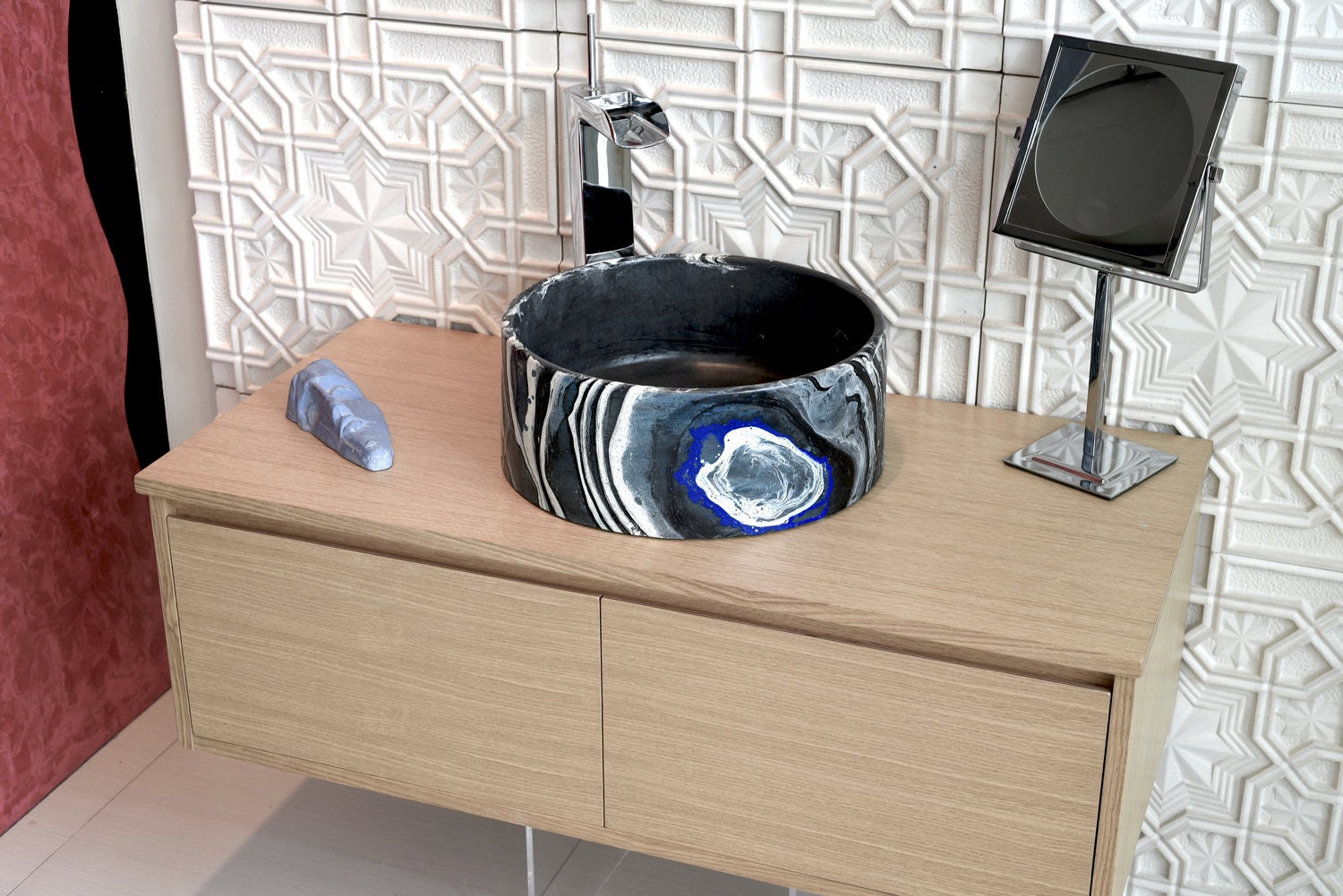 Oi Washbasin Graffiti Sink Royal Blue / Bathroom sink / Bathroom Vessel / Concrete sink - robertotiranti.shop