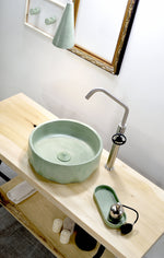 FLUT : Mediterranean Whimsy . The Olive Inspired Round Asymmetrical Washbasin - robertotiranti.shop