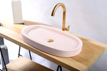 Concrete Long Sink With An Elegantly Low Profile , Pink Bathroom Vessel , Pink Color Sink,Handmade Concrete Sink , Industrial Style Sink - robertotiranti.shop