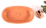 LEBEK : Big Bathroom Sink in Orange Terracotta Color - robertotiranti.shop