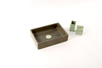 PLINT 28 : Dark Green Washbasin / Over mount Concrete sink - robertotiranti.shop