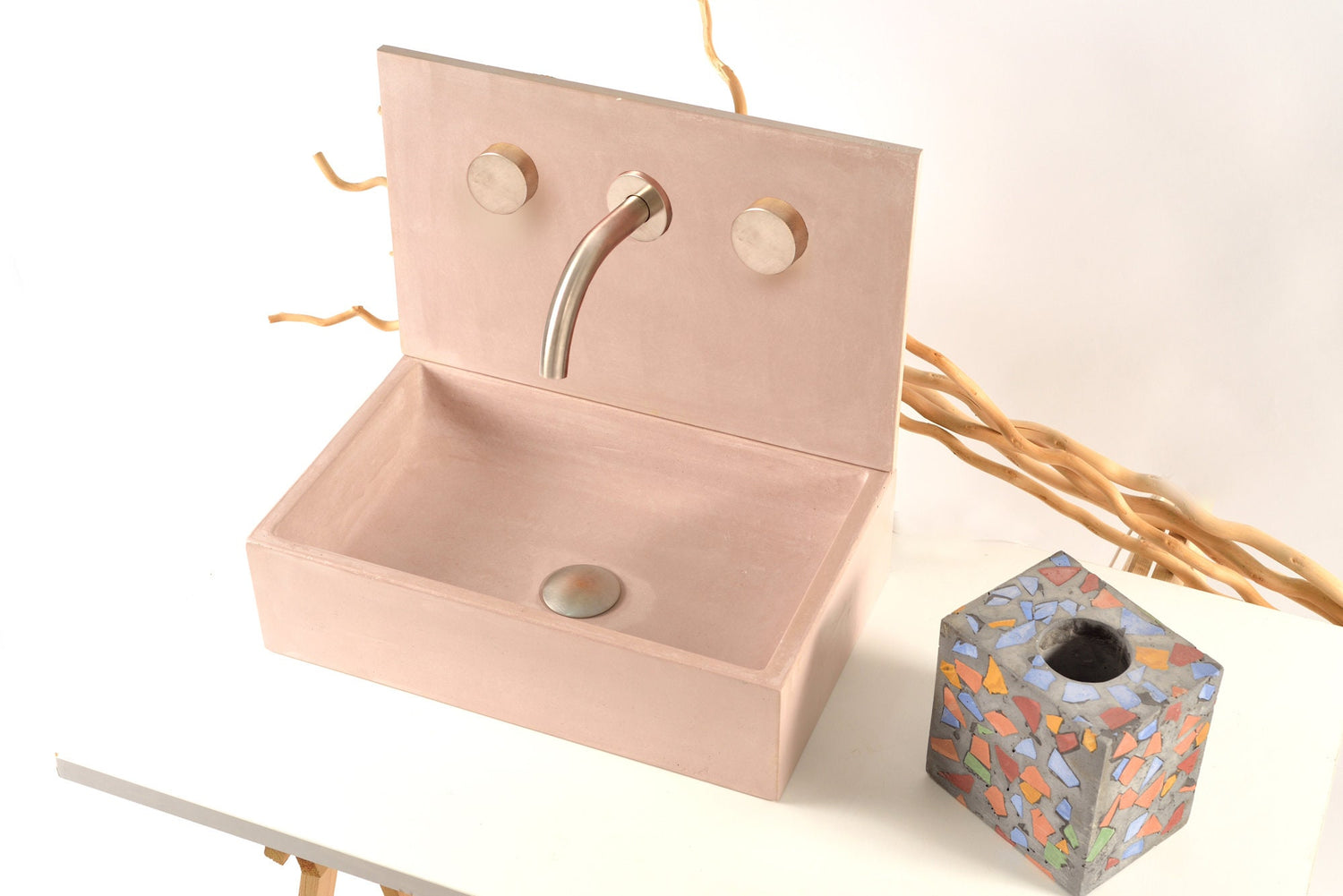 BESPOKE : Tailored Elegance, Custom Dimensions for Your Perfect Washbasin with Backsplash.
