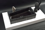 EPITOMI : Architectural Elegance: The Asymmetrical Charcoal Black Rectangular Washbasin