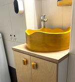 FLUT : Moon Crater Handmade Washbasin: Celestial Elegance for Your Bathroom - robertotiranti.shop