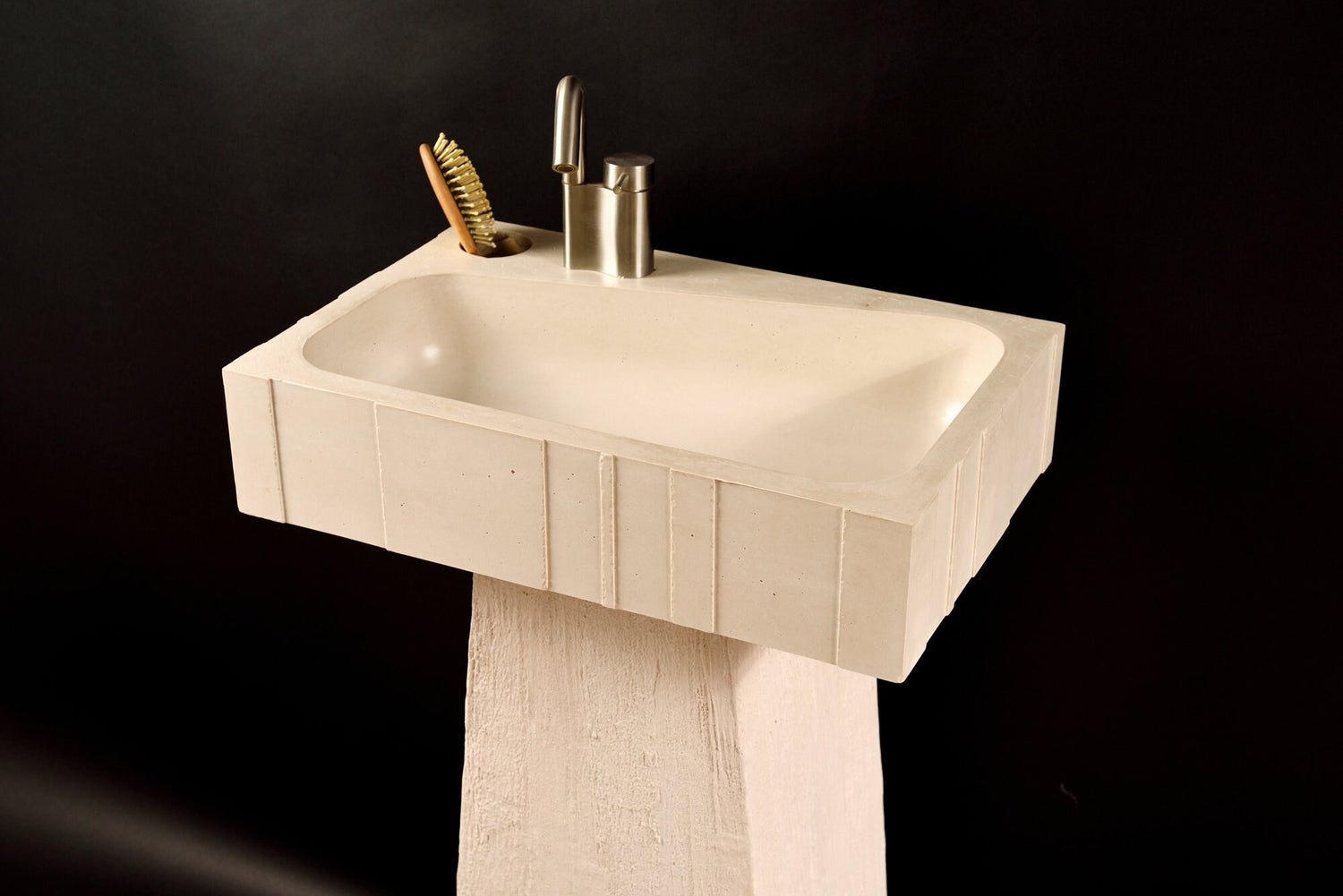 EPITOMI : Elegant Rectangular Washbasin with Pedestal - robertotiranti.shop
