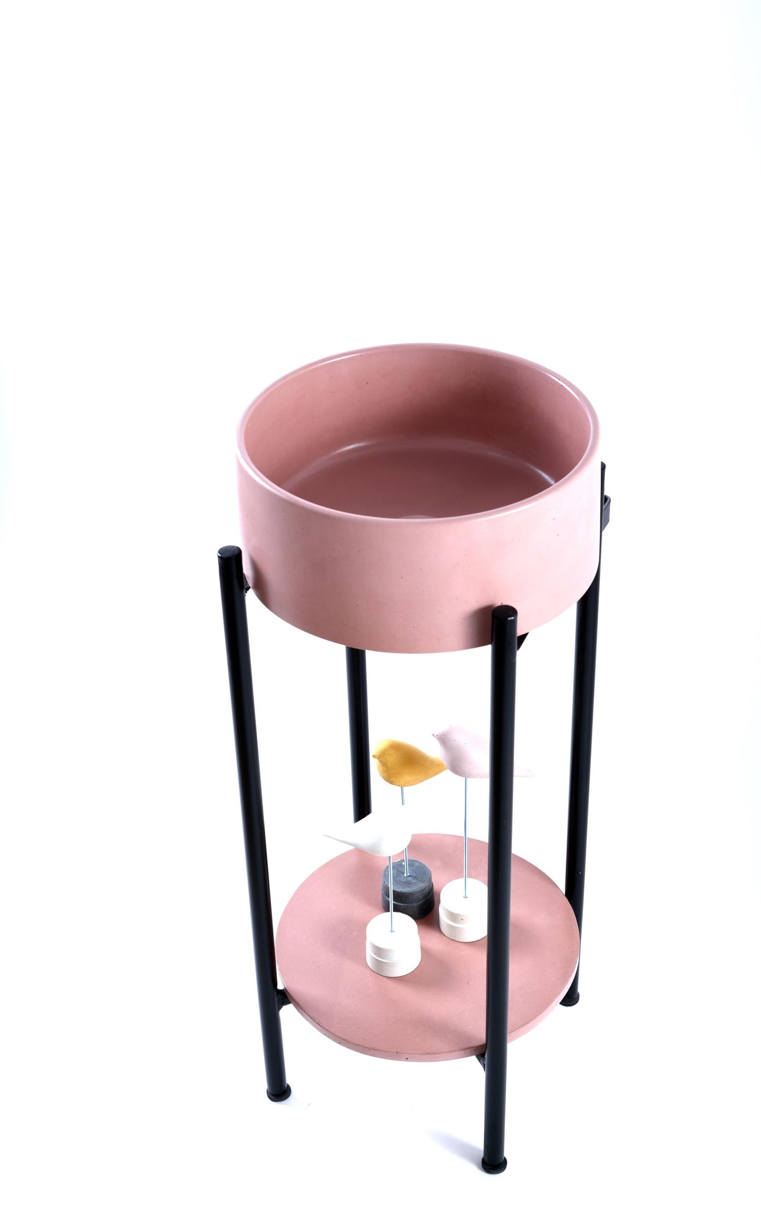 Oi with Pedestal : Washbasin with Black Metal Pedestal and Bottom Shelf for Any Bathroom Style . - robertotiranti.shop