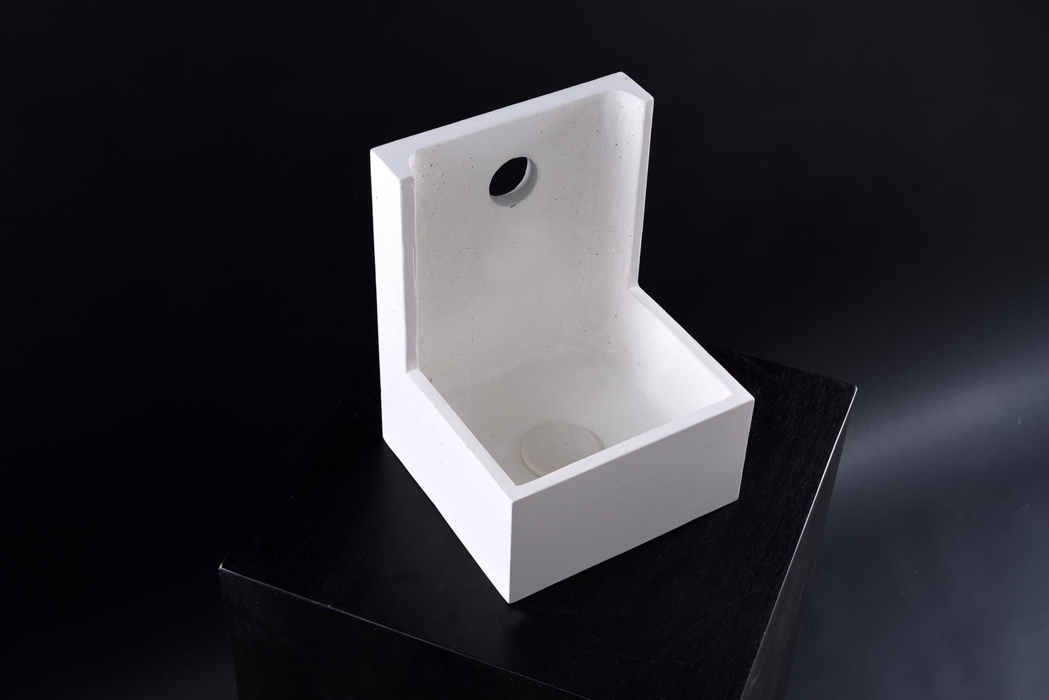 Elle Project : Custom Washbasin with Ergonomic Backsplash and Artistic Flair , Off White Backsplash Washbasin. - robertotiranti.shop