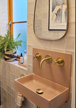 PLINT 28 BACKSPLASH  : Fade Orange  Backsplash Washbasin