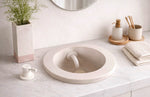 Tholos – Drop-In Concrete Sink with Integrated Spout | Sculptural Round Bathroom Basin | Handmade in Greece - robertotiranti.shop