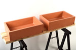 Witi Concrete Vessel Sink – Morocco Orange Handmade Vanity Basin – Modern Terracotta Washbasin