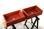 Witi Concrete Vessel Sink – Mature Red Handmade Vanity Basin – Modern Artisan Washbasin