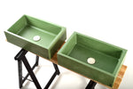 Witi Concrete Vessel Sink – Olive Leaf Green Aegean Inspired Vanity Basin