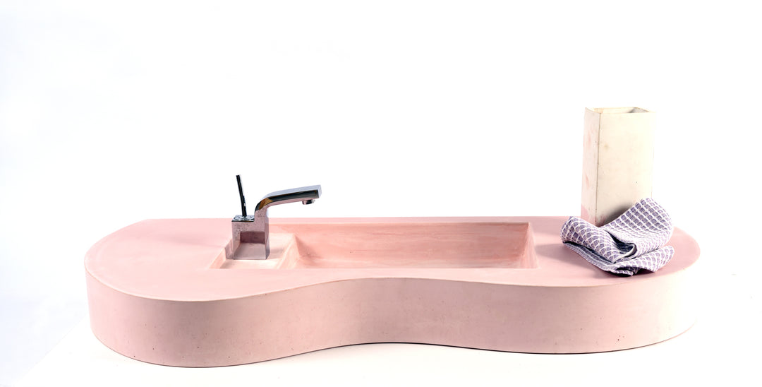 Bathroom Brilliance : Introducing Our Integrated Sink Countertop with Timeless Round Edges - robertotiranti.shop