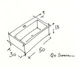 QO Series Concrete Sink – Compact Design with Back Faucet | 50 × 30 cm - robertotiranti.shop
