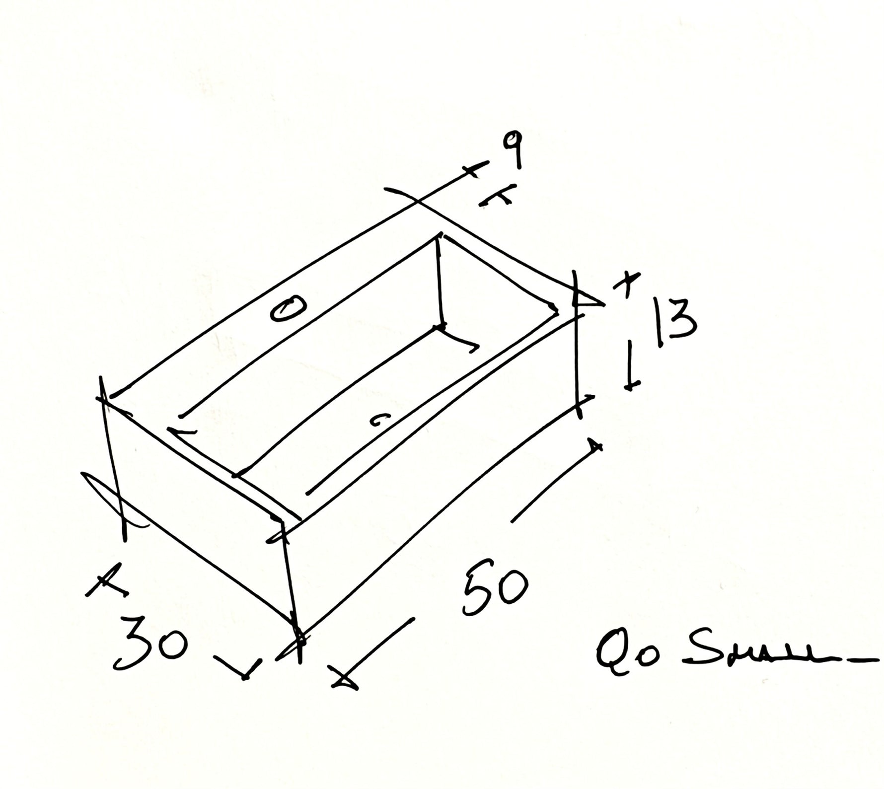 QO Series Concrete Sink – Compact Design with Back Faucet | 50 × 30 cm - robertotiranti.shop