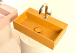 QO Series Concrete Sink – Compact Design with Back Faucet | 50 × 30 cm - robertotiranti.shop