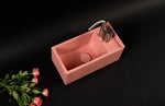 Pink Concrete Sink – Bespoke Small Modern Bathroom Basin – Wall Mounted Minimal Vanity Sink – Handmade Designer Washbasin - robertotiranti.shop