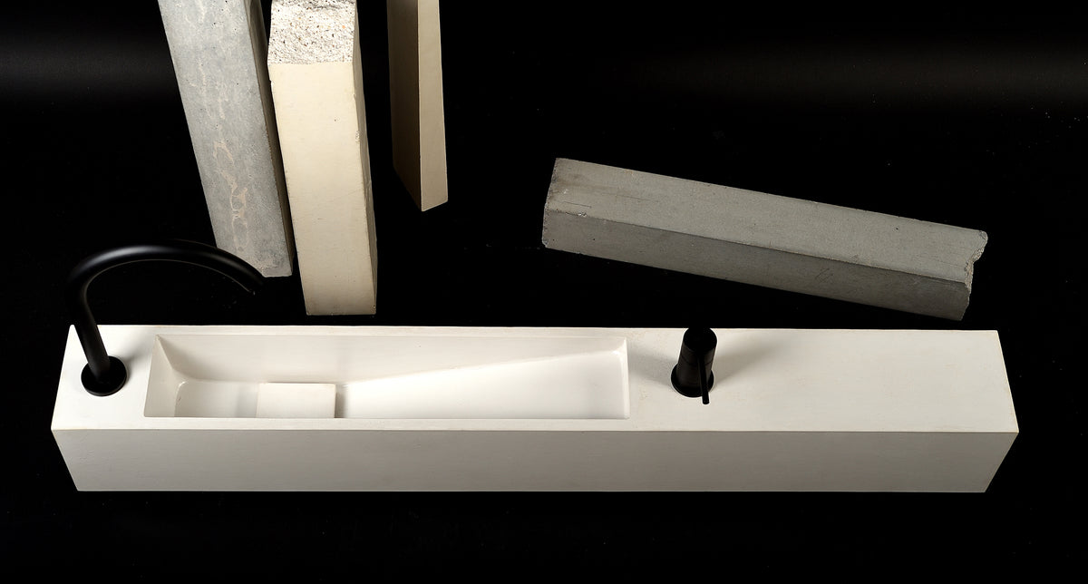 DORIAN STOA Concrete Sink | Long Architectural Basin | Handmade Custom Size Washbasin - robertotiranti.shop