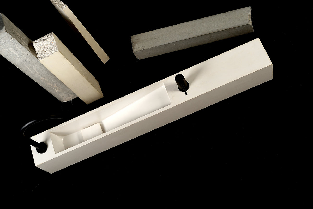 DORIAN STOA Concrete Sink | Long Architectural Basin | Handmade Custom Size Washbasin - robertotiranti.shop