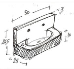 LUTIL Concrete Wall-Mounted Sink – Vintage Inspired Utility Washbasin with Integrated Backsplash – Handmade Concrete Sink in Nude Finish - robertotiranti.shop