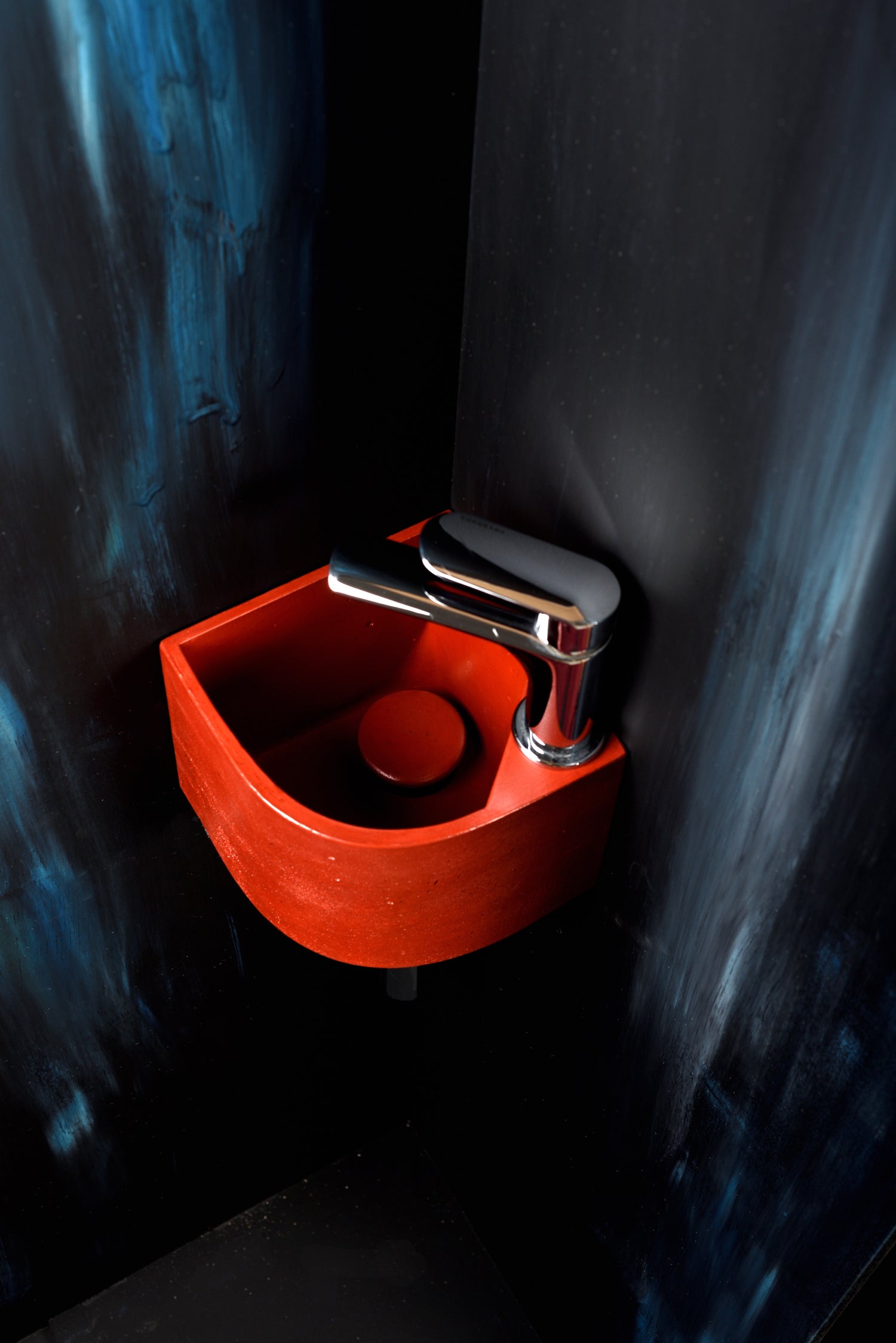 Helen of Troy Small Handmade Concrete Corner Sink – 20x20cm Space Saving Camper Van Boat Bathroom Basin