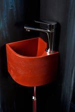 Helen of Troy Small Handmade Concrete Corner Sink – 20x20cm Space Saving Camper Van Boat Bathroom Basin - robertotiranti.shop
