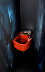 Helen of Troy Small Handmade Concrete Corner Sink – 20x20cm Space Saving Camper Van Boat Bathroom Basin - robertotiranti.shop