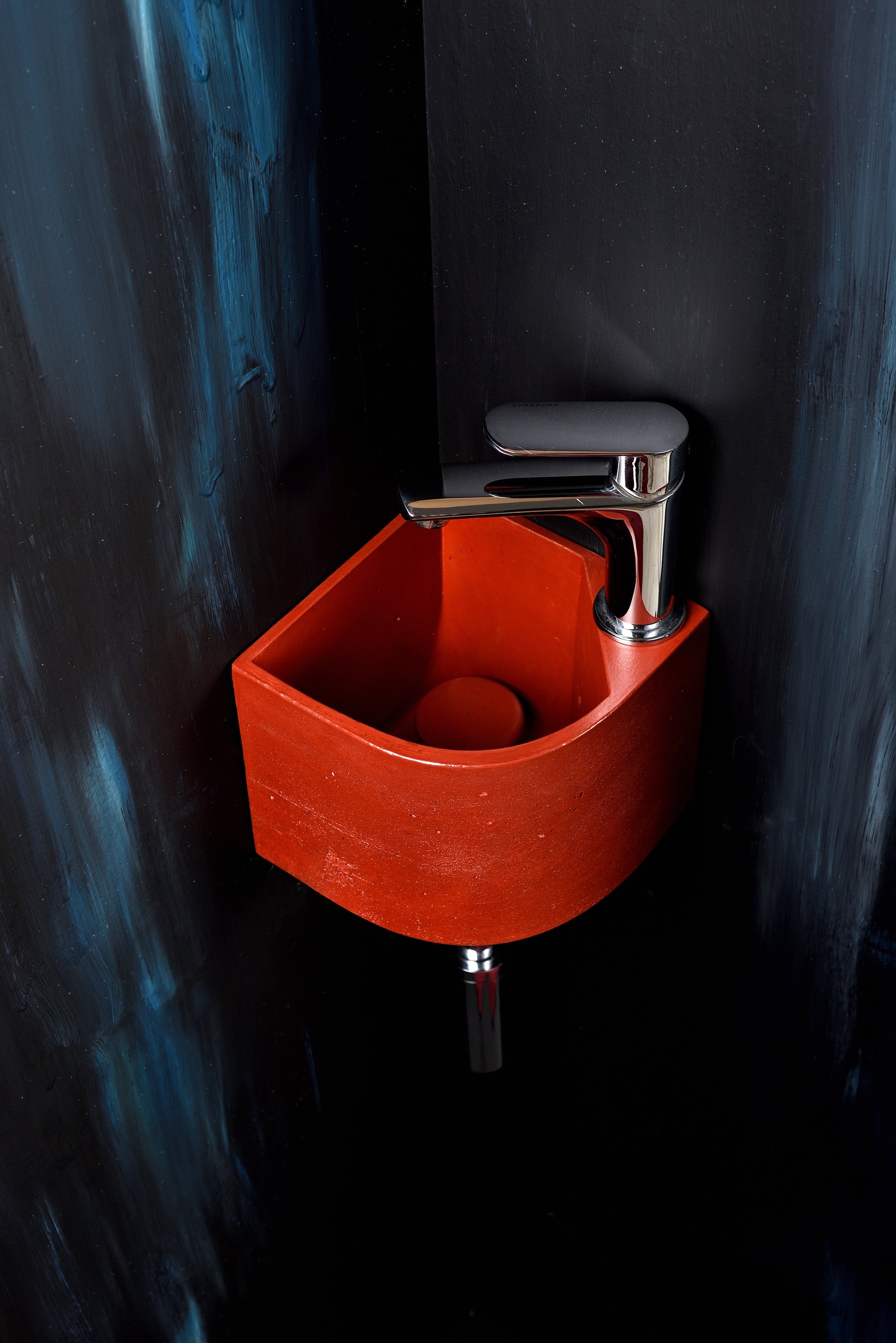 Helen of Troy Small Handmade Concrete Corner Sink – 20x20cm Space Saving Camper Van Boat Bathroom Basin - robertotiranti.shop