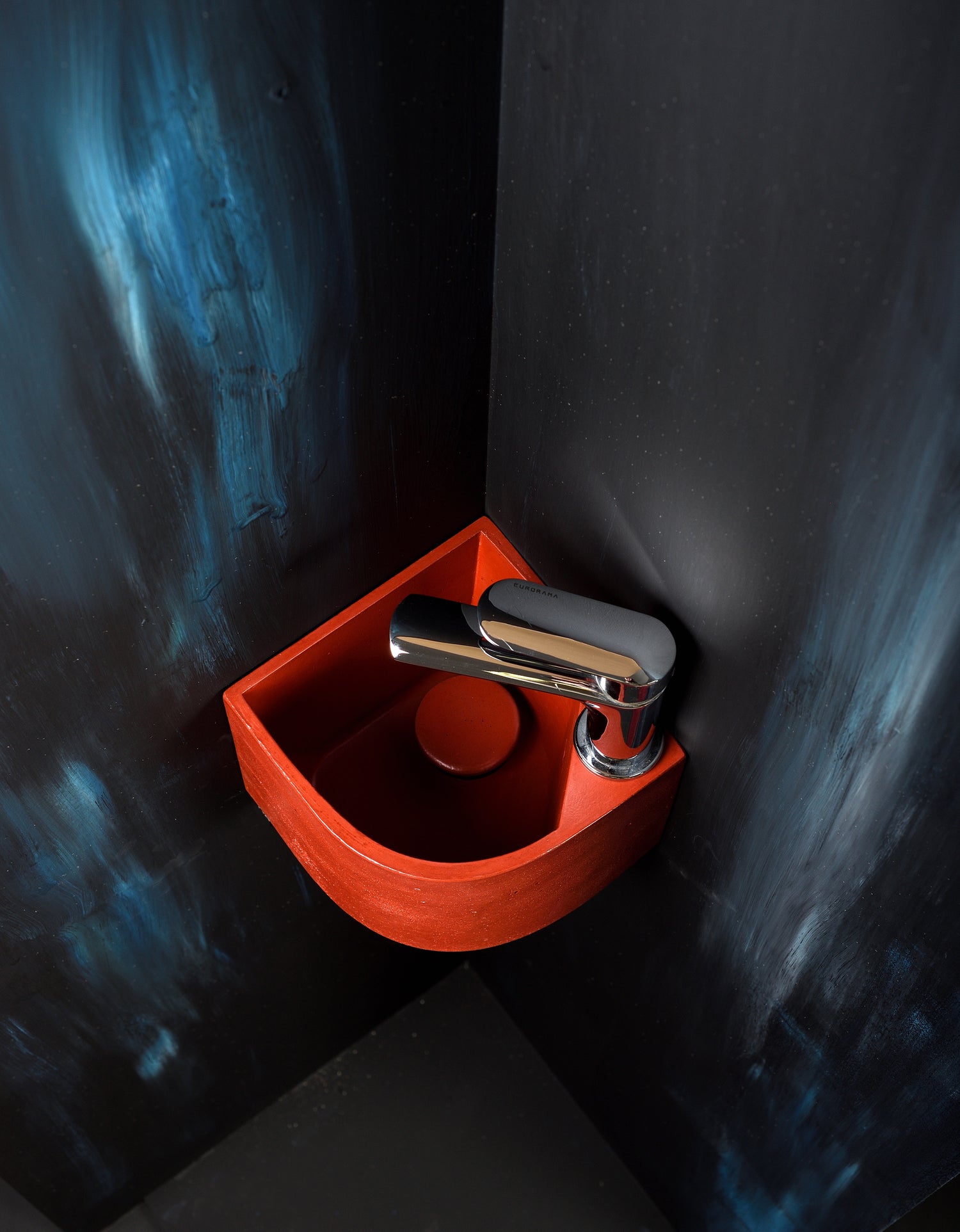 Helen of Troy Small Handmade Concrete Corner Sink – 20x20cm Space Saving Camper Van Boat Bathroom Basin