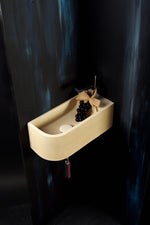 Luma Curve Concrete Sink | Small Sand Wall Mounted Basin (Floating Sink) - robertotiranti.shop
