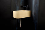 Luma Curve Concrete Sink | Small Sand Wall Mounted Basin (Floating Sink) - robertotiranti.shop