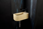 Luma Curve Concrete Sink | Small Sand Wall Mounted Basin (Floating Sink) - robertotiranti.shop