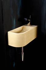 Luma Curve Concrete Sink | Small Sand Wall Mounted Basin (Floating Sink) - robertotiranti.shop