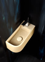 Luma Curve Concrete Sink | Small Sand Wall Mounted Basin (Floating Sink) - robertotiranti.shop