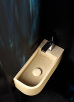 Luma Curve Concrete Sink | Small Sand Wall Mounted Basin (Floating Sink) - robertotiranti.shop