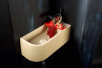 Luma Curve Concrete Sink | Small Sand Wall Mounted Basin (Floating Sink) - robertotiranti.shop