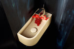 Luma Curve Concrete Sink | Small Sand Wall Mounted Basin (Floating Sink) - robertotiranti.shop