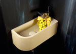 Luma Curve Concrete Sink | Small Sand Wall Mounted Basin (Floating Sink) - robertotiranti.shop