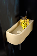Luma Curve Concrete Sink | Small Sand Wall Mounted Basin (Floating Sink) - robertotiranti.shop