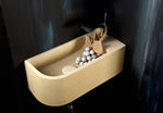 Luma Curve Concrete Sink | Small Sand Wall Mounted Basin (Floating Sink) - robertotiranti.shop