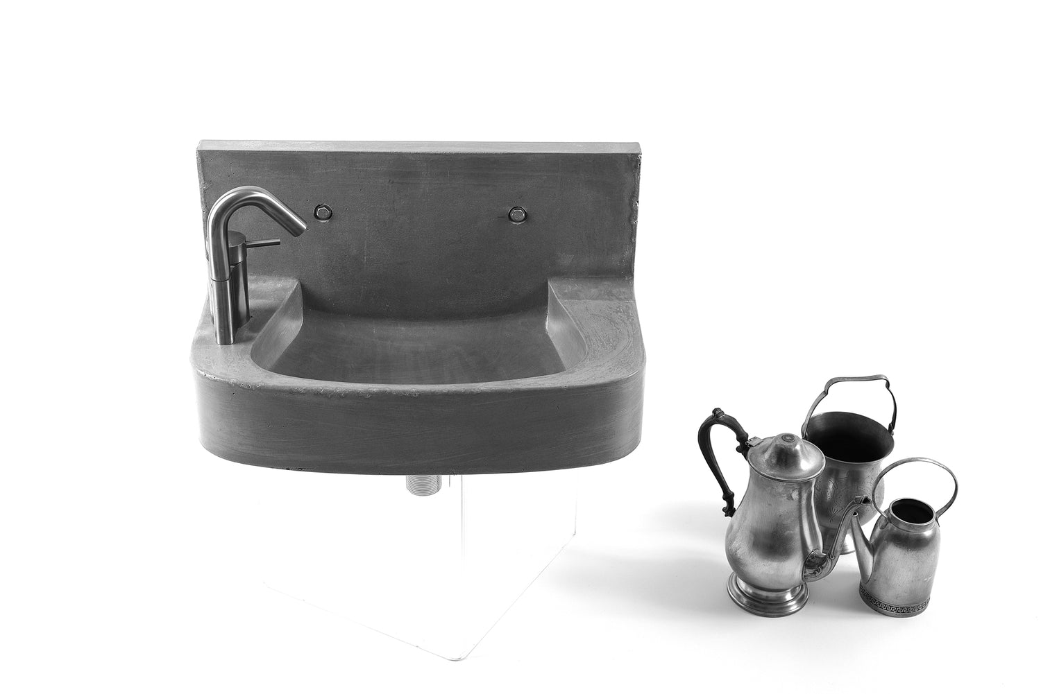 Handmade Concrete Wall Mounted Sink in Ice Grey , Vintage-Style Design Reimagined LUTIL sink