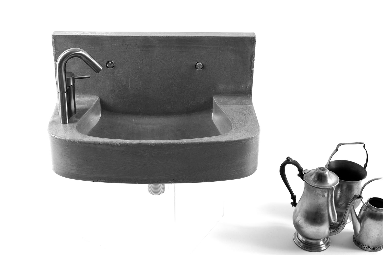 Handmade Concrete Wall Mounted Sink in Ice Grey , Vintage-Style Design Reimagined LUTIL sink