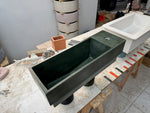 Slim Line Dark Green Concrete Sink – Minimal Modern Bathroom Basin – Handmade Statement Vanity - robertotiranti.shop