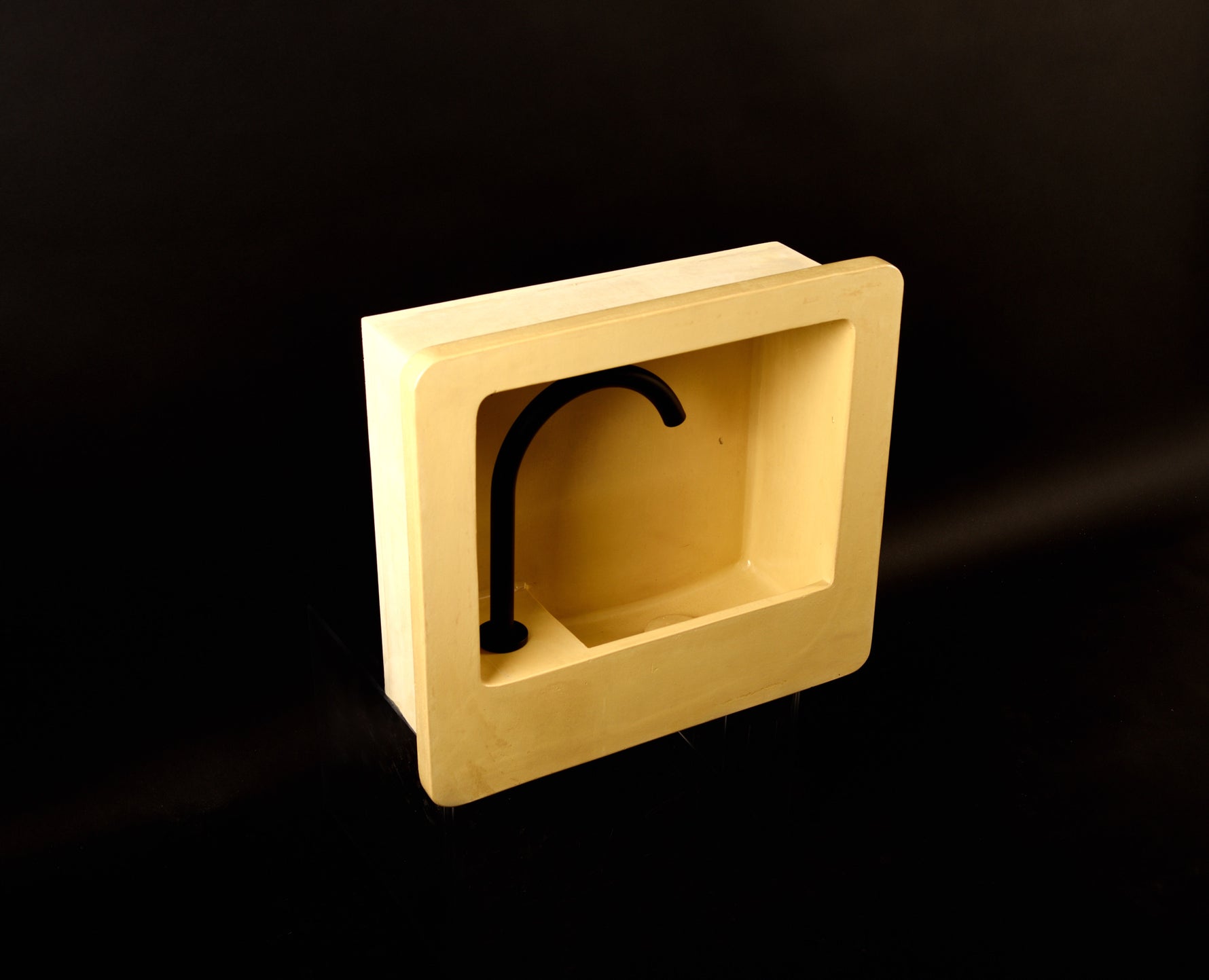 The Tiranti Sink  – Banana Yellow Wall-Mounted Basin | Handmade Minimalist Bathroom Vanity - robertotiranti.shop
