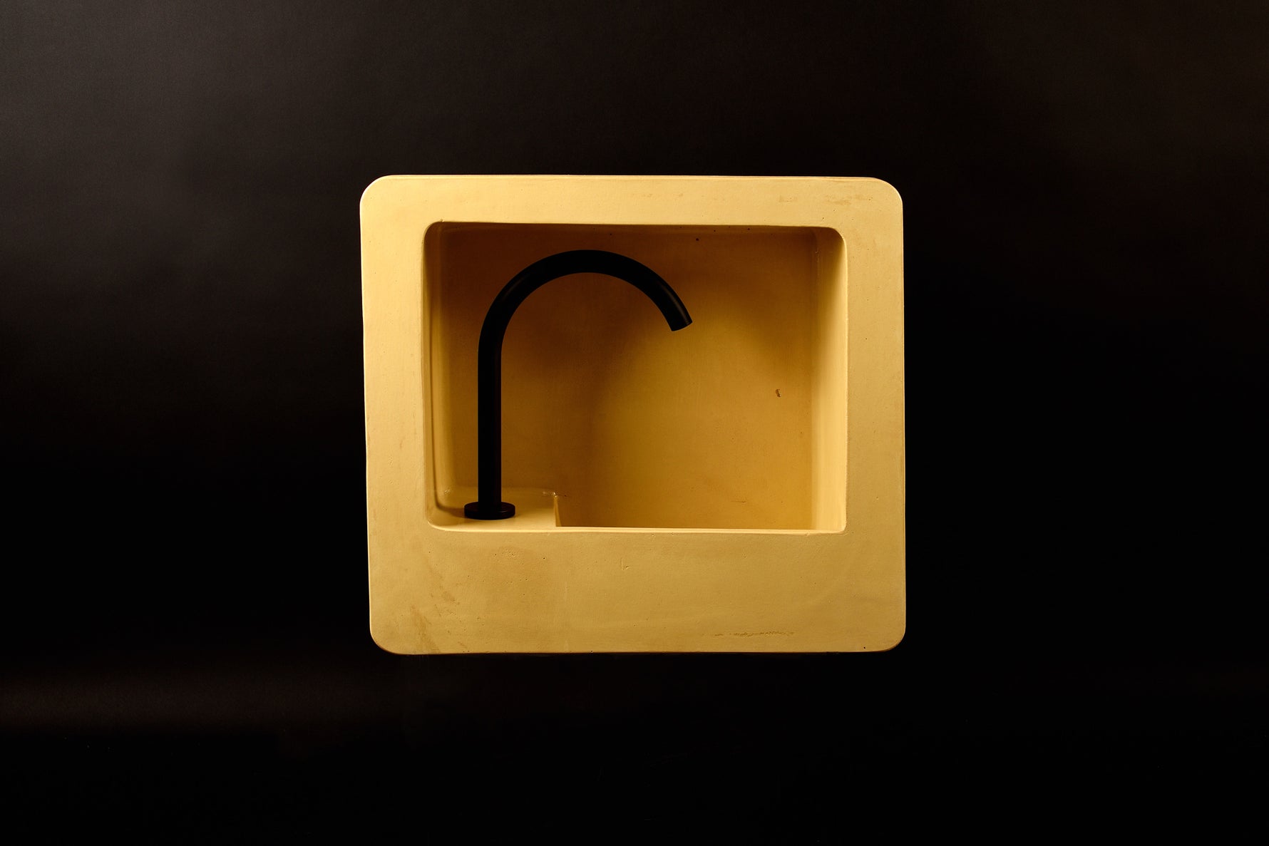 The Tiranti Sink  – Banana Yellow Wall-Mounted Basin | Handmade Minimalist Bathroom Vanity - robertotiranti.shop