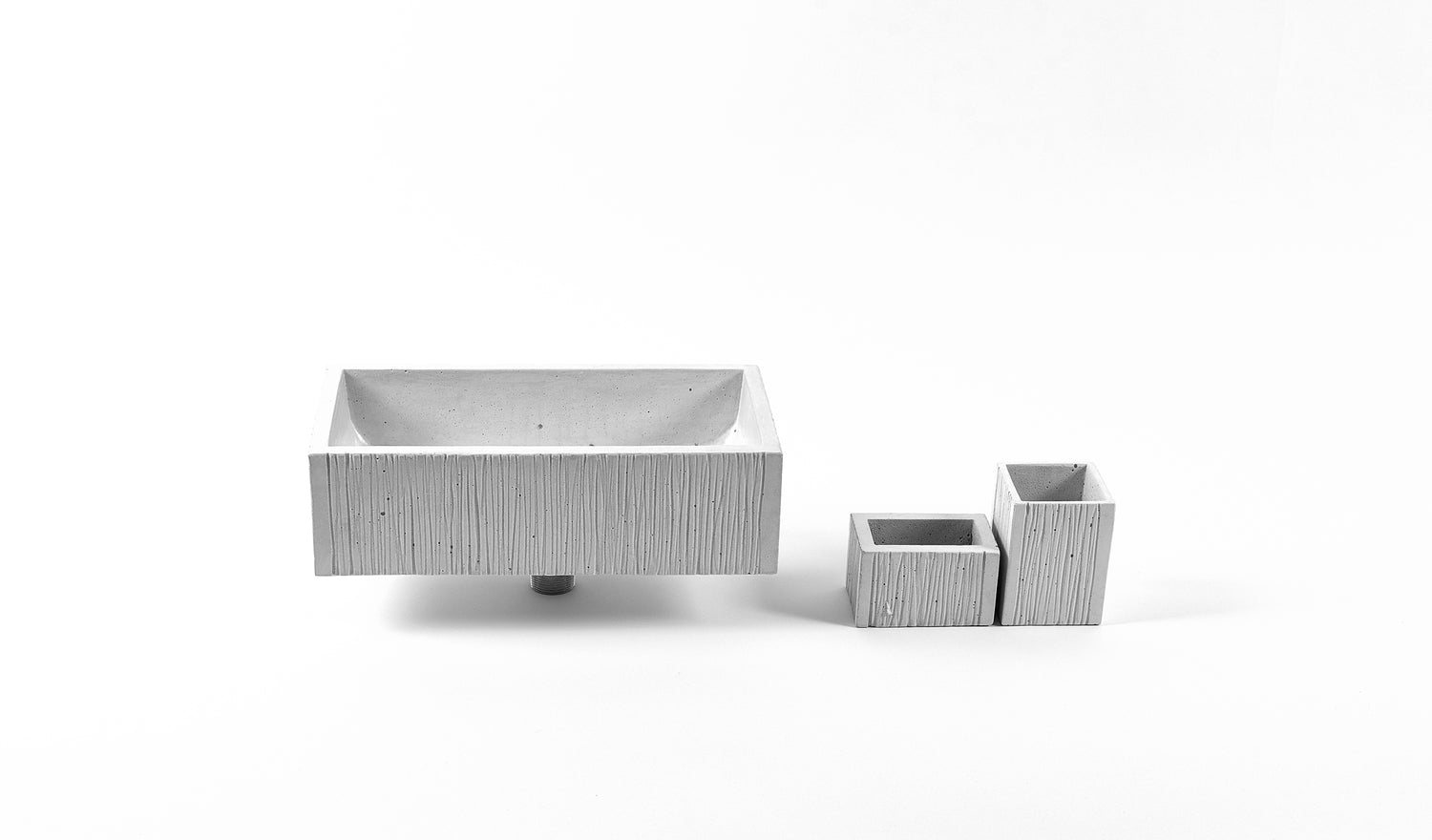 Bespoke Handmade Concrete Sink – Textured Soft Gray Finish (with Matching Accessories)